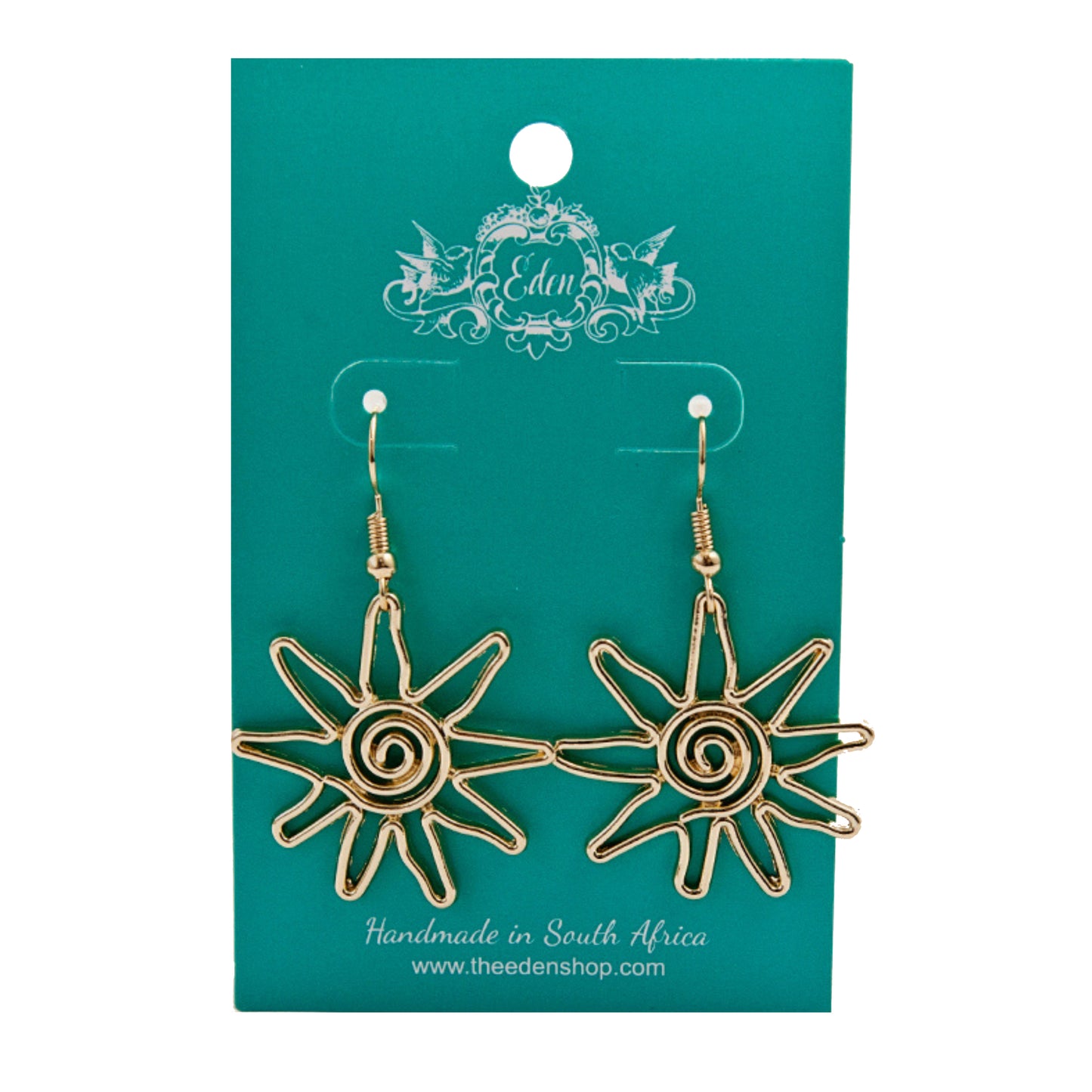 Abstract Gold Sun Earrings