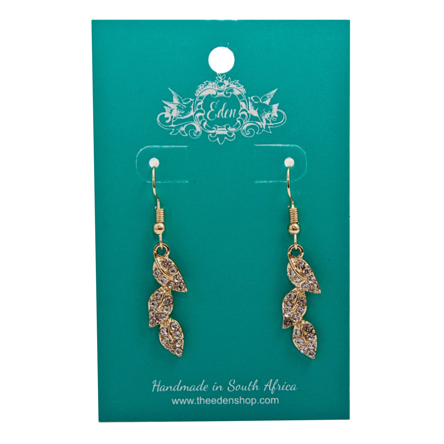 Gold Leaf Diamante Earrings