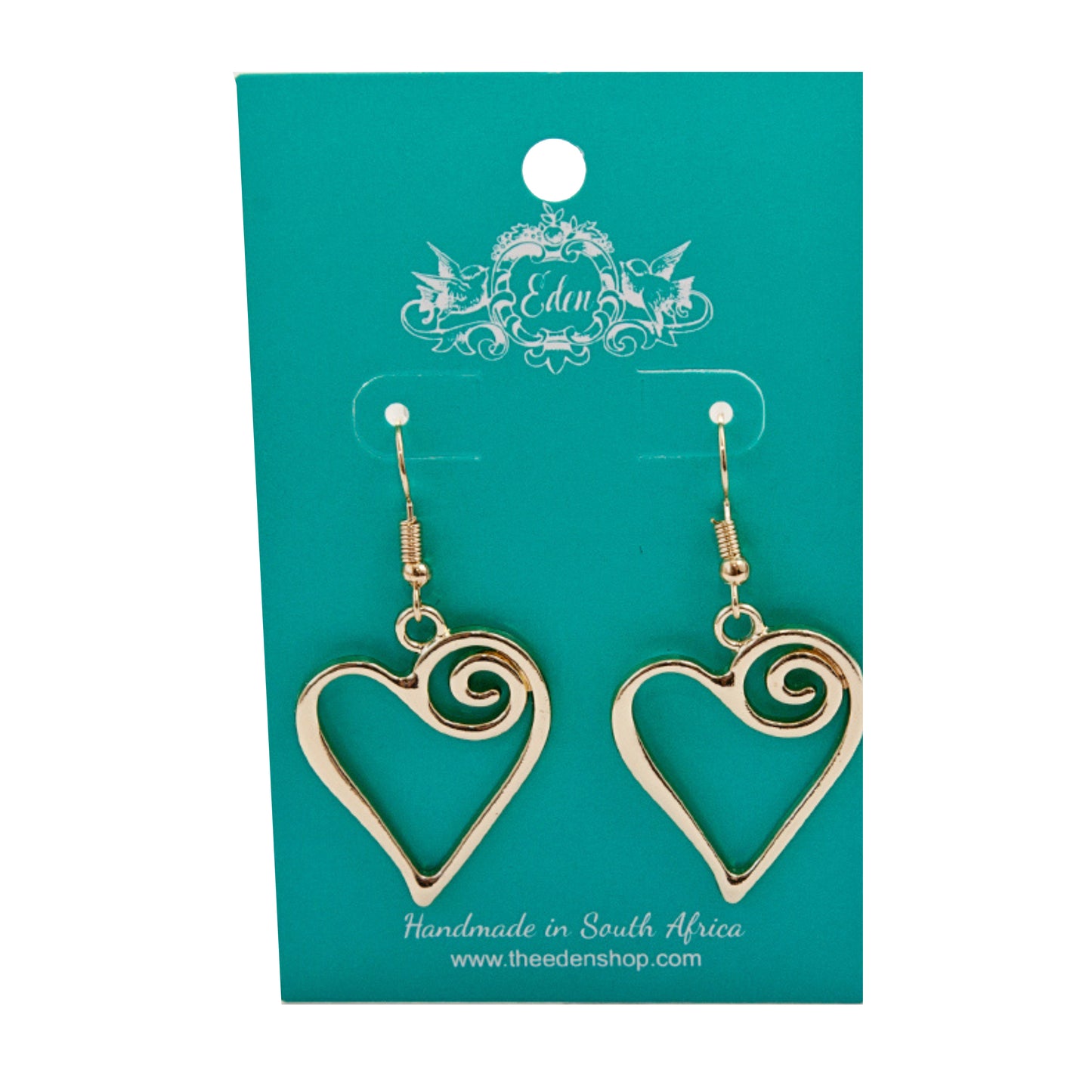 Gold Swirl Heart Earrings