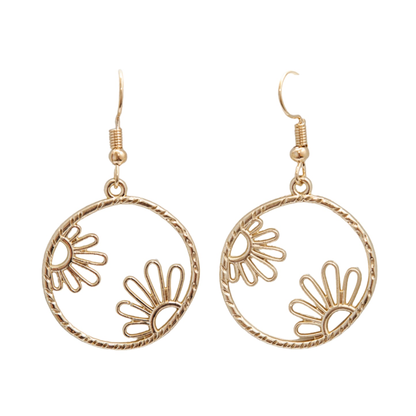 Flower Circle Earrings