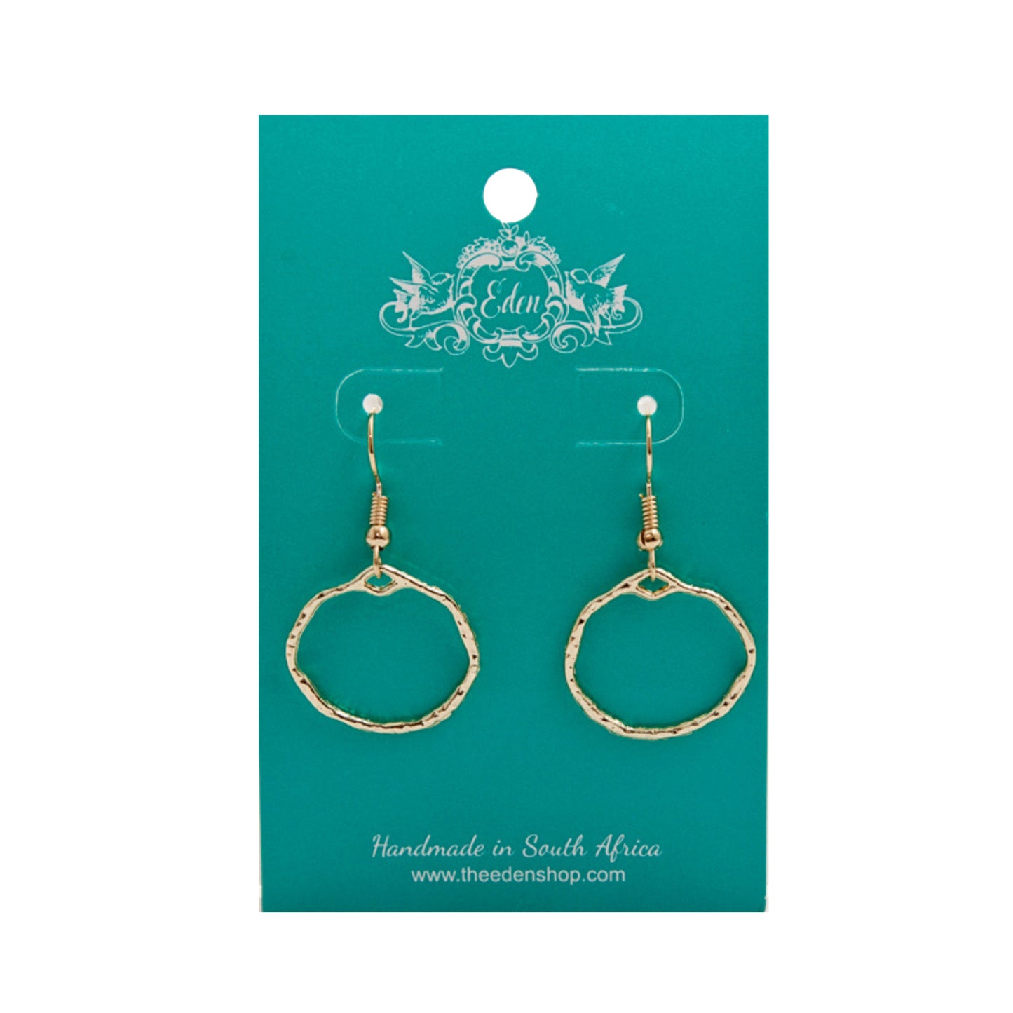 Small Gold Abstract Circle Earrings