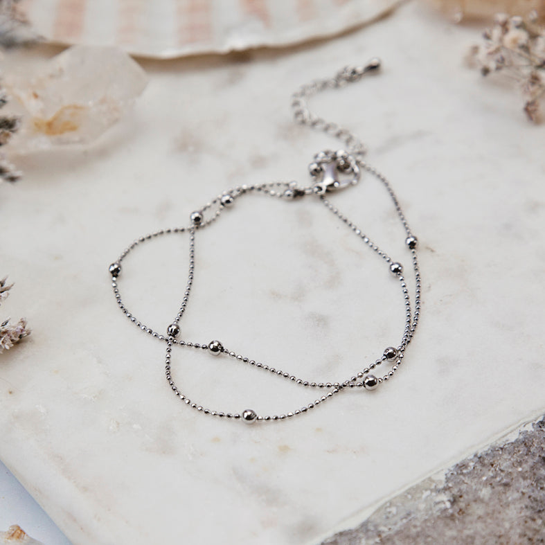 Silver Bauble Anklet