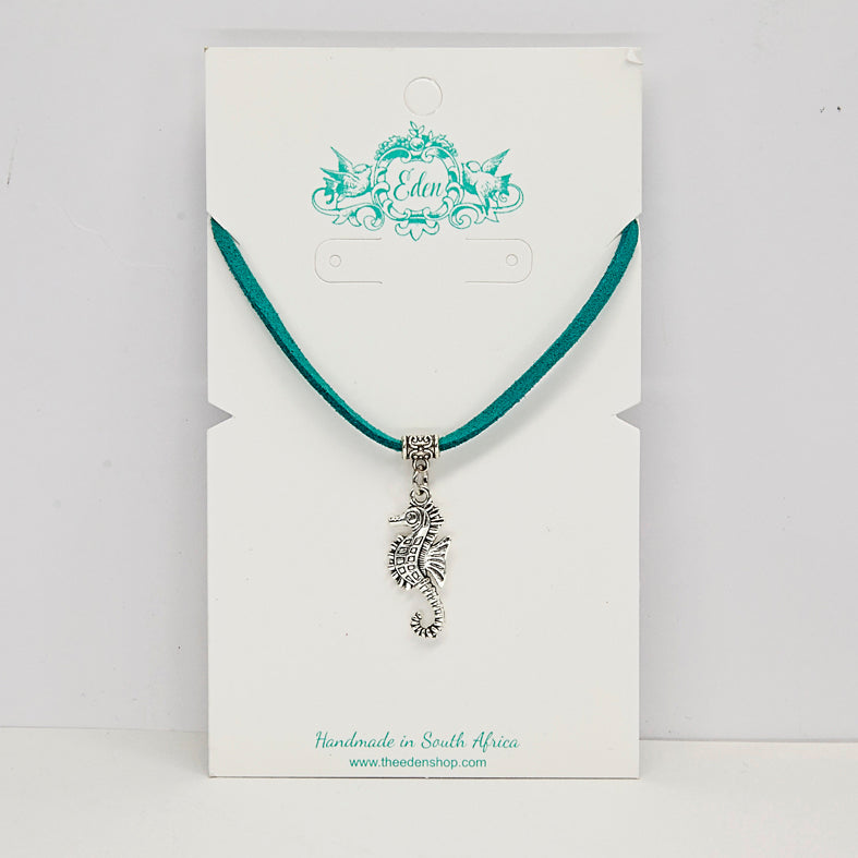 Seahorse Suede Choker Necklace - Variety of Colours