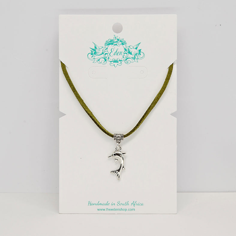 Dolphin Suede Choker Necklace - Variety of Colours