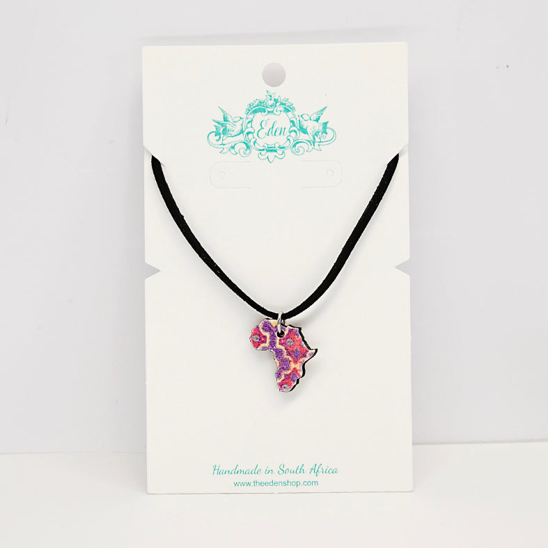 Shwe Shwe Print Africa Suede Choker Necklace - Variety of Colours