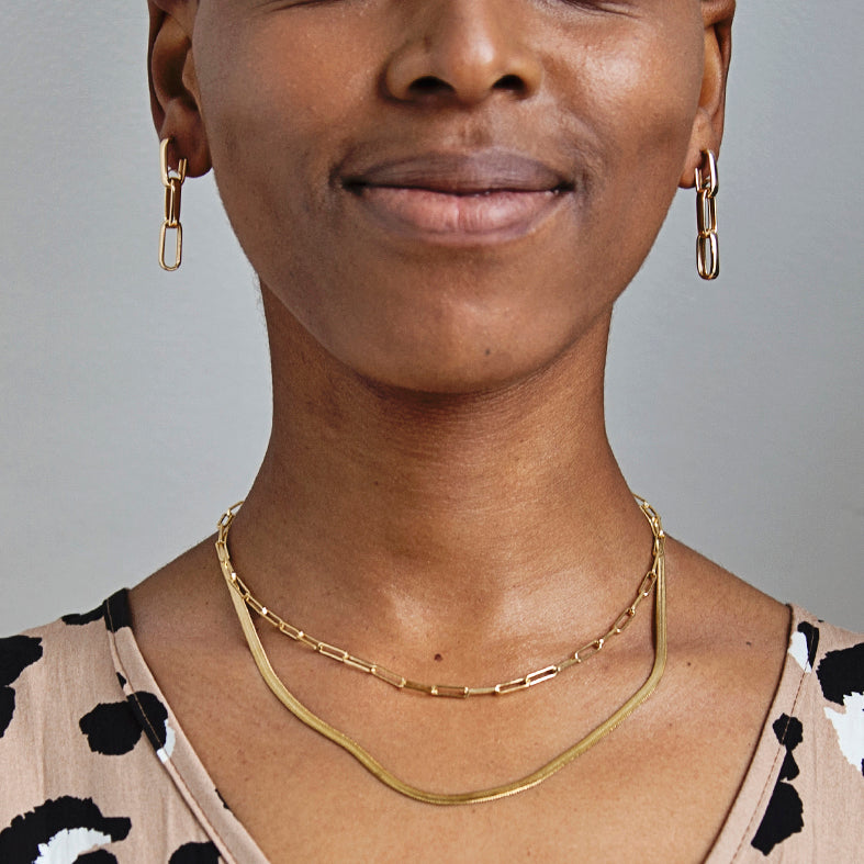 Gold-Plated Sterling Silver Paperclip Necklace (Long Link)