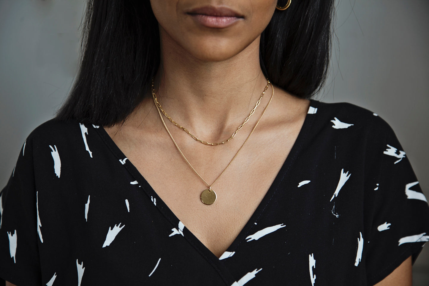 Gold-Plated Sterling Silver Paperclip Necklace (Short link)