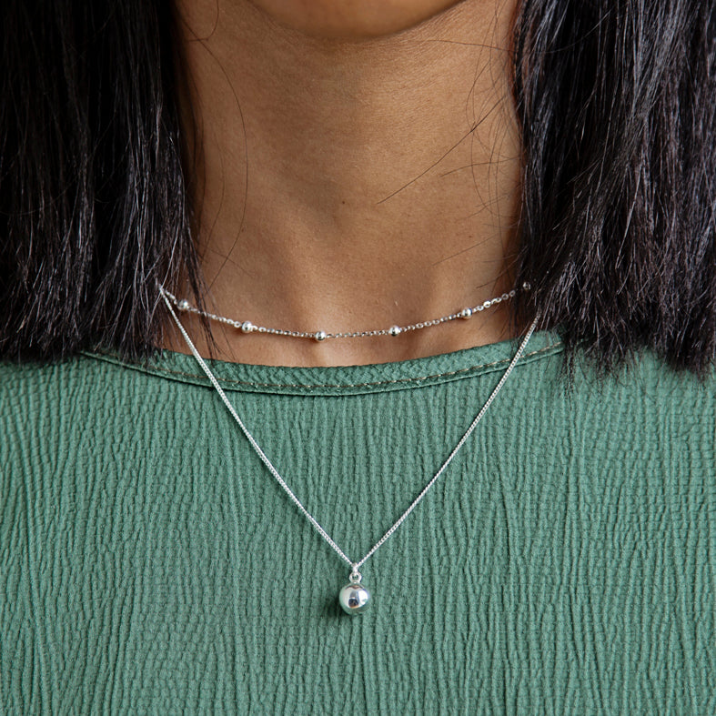 Delicate Bauble Sterling Necklace