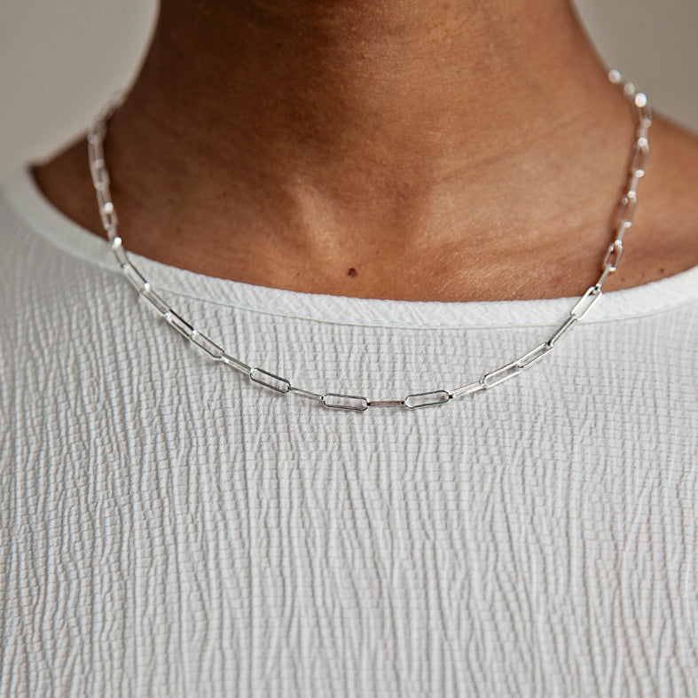 Sterling Silver Paperclip Link Necklace