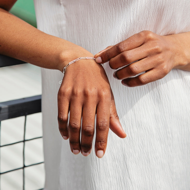 Sterling Silver Paperclip Link Bracelet