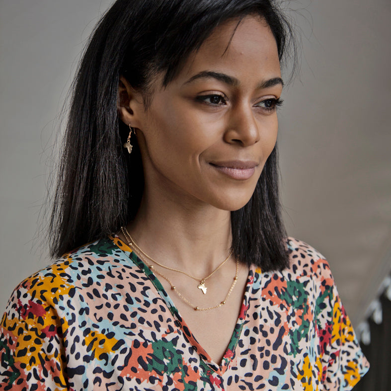 Gold Africa Earrings