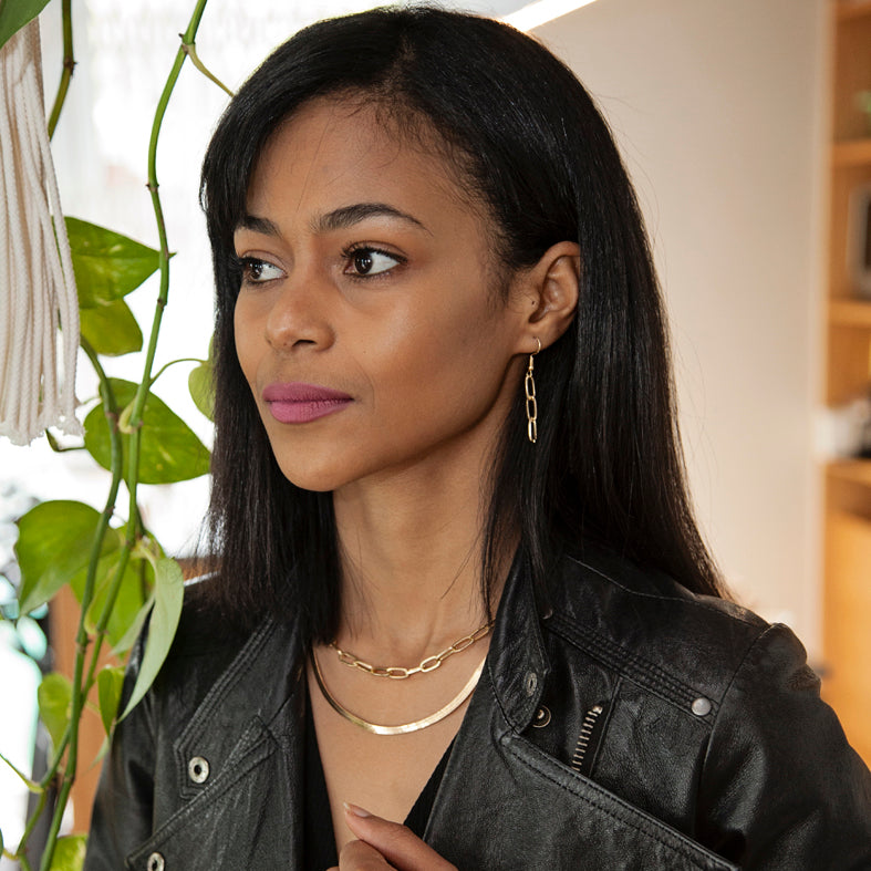 Paperclip Large Link Necklace - Gold