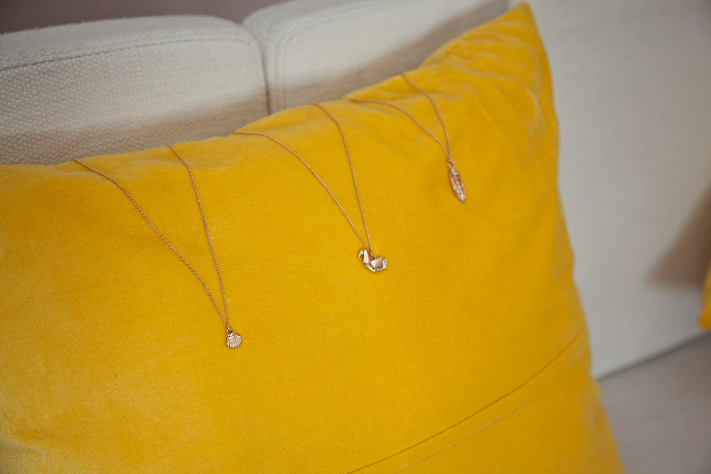 Gold Origami Swan Necklace - Adjustable Length