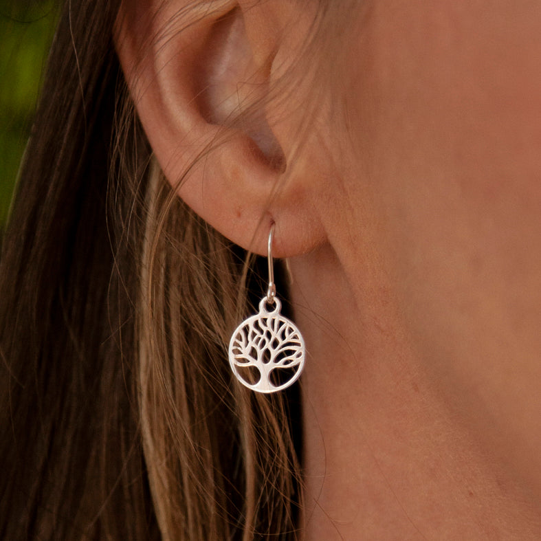 Sterling Silver Tree of Life Earrings