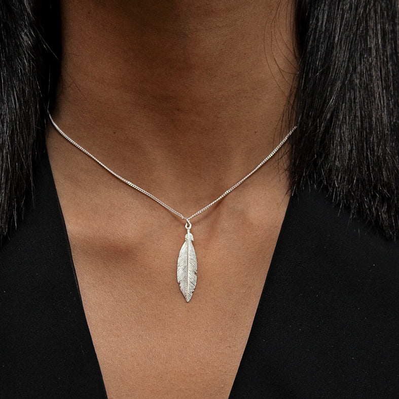 Feather Sterling Silver Necklace