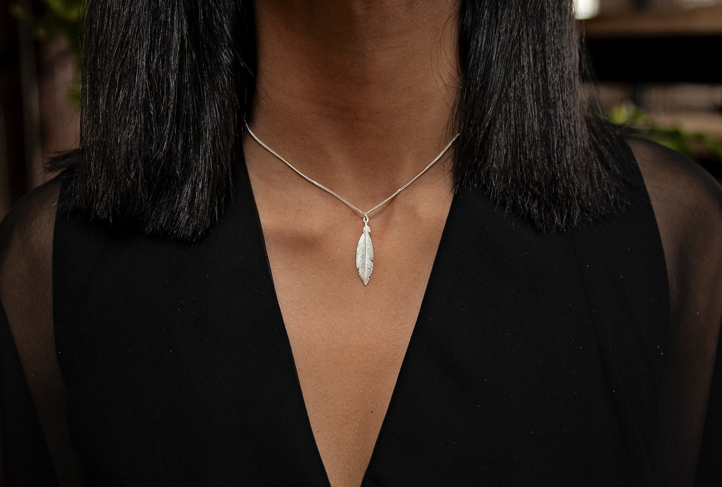 Feather Sterling Silver Necklace