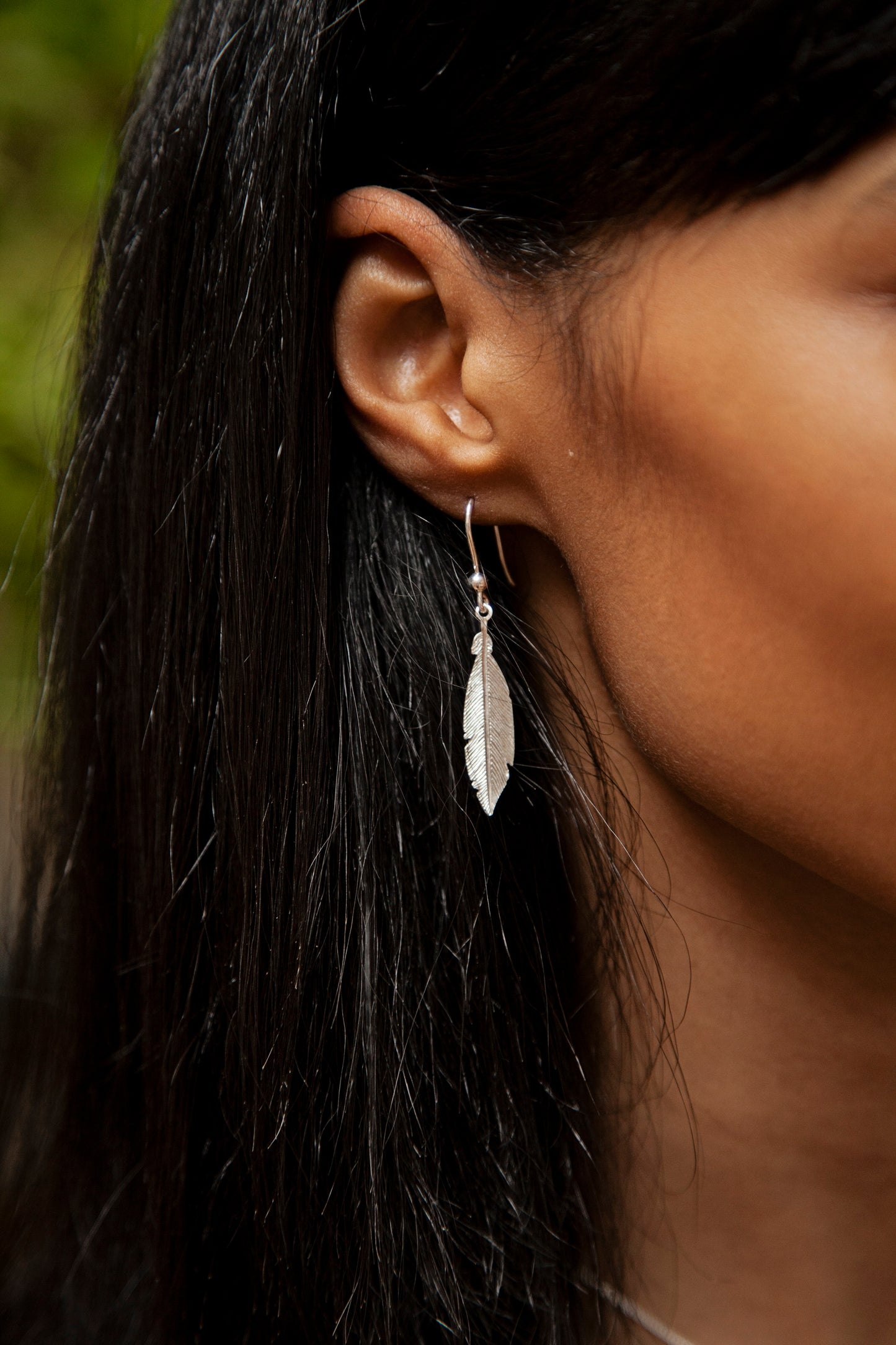 Sterling Silver Feather Earrings