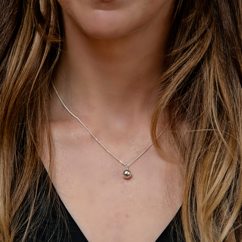 Sterling Silver Round Ball Necklace