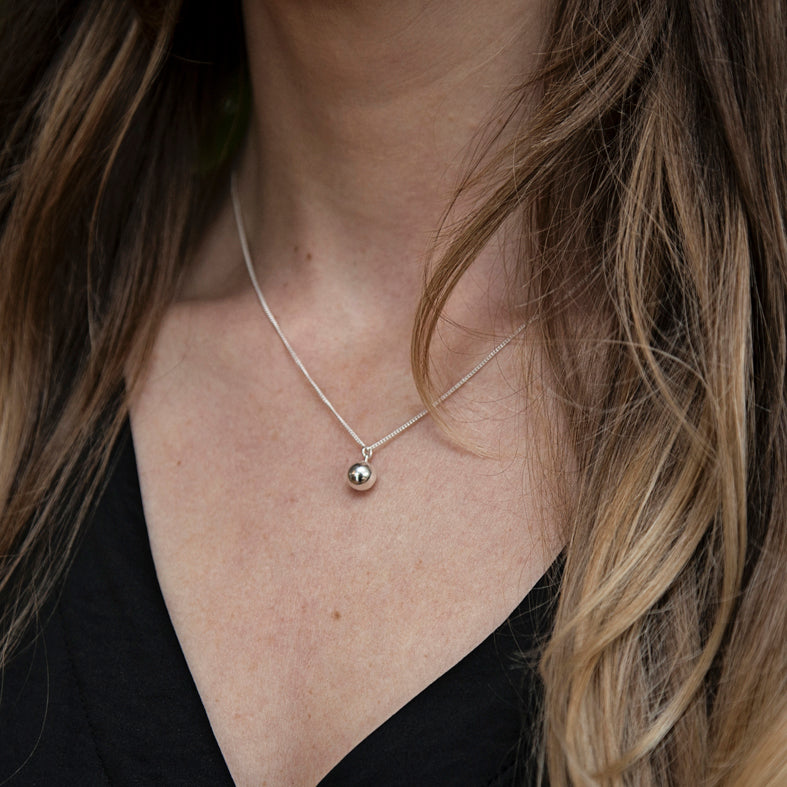Sterling Silver Round Ball Necklace