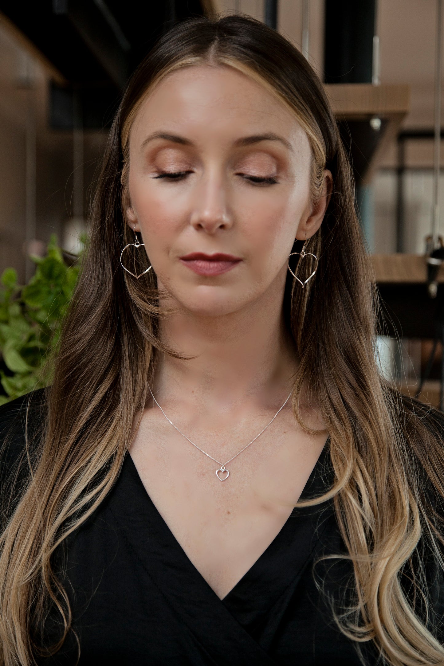 Sterling Silver Twisted Heart Earrings
