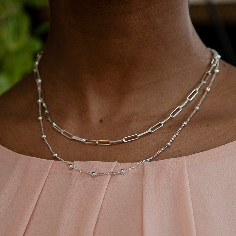 Sterling Silver Paperclip Link Necklace