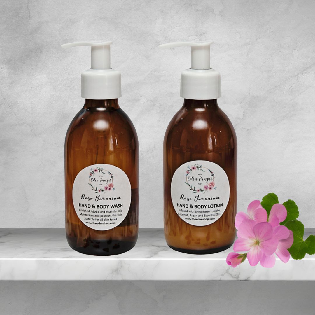 Rose Geranium Duo - Hand & Body Wash and Lotion Set