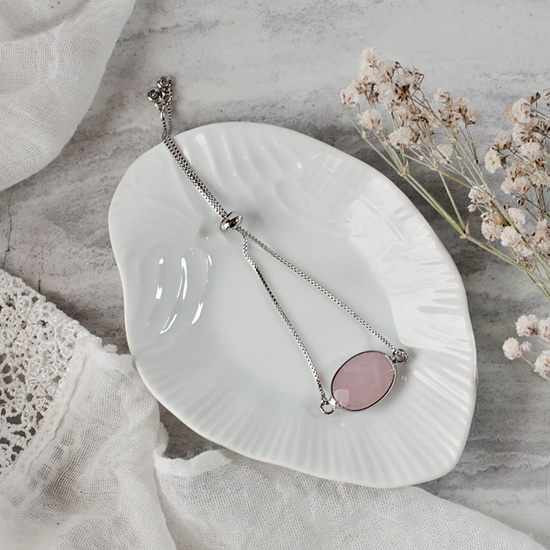 Rose Quartz Stone Adjustable Bracelet