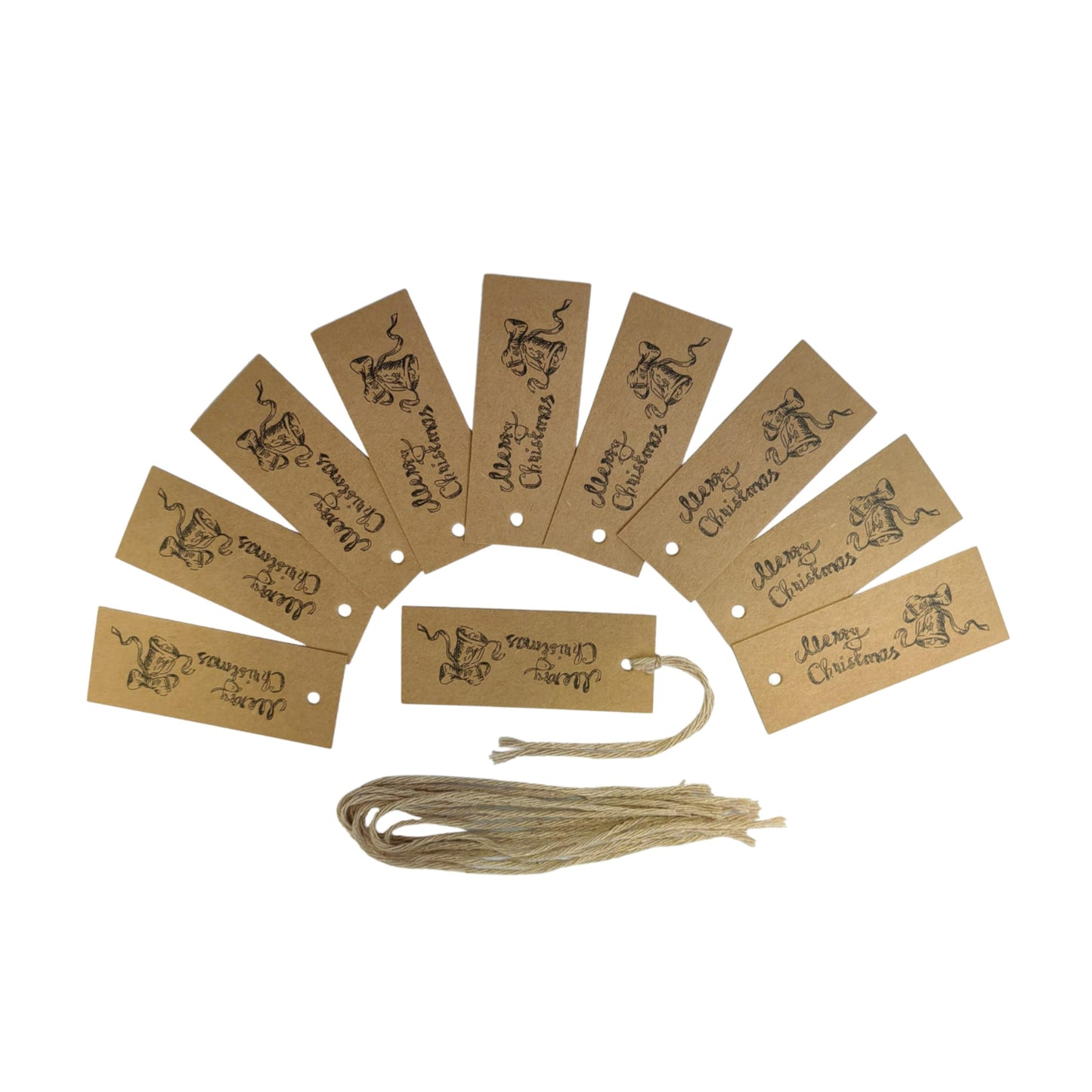 Merry Christmas Natural Gift Tags - Pack of 10