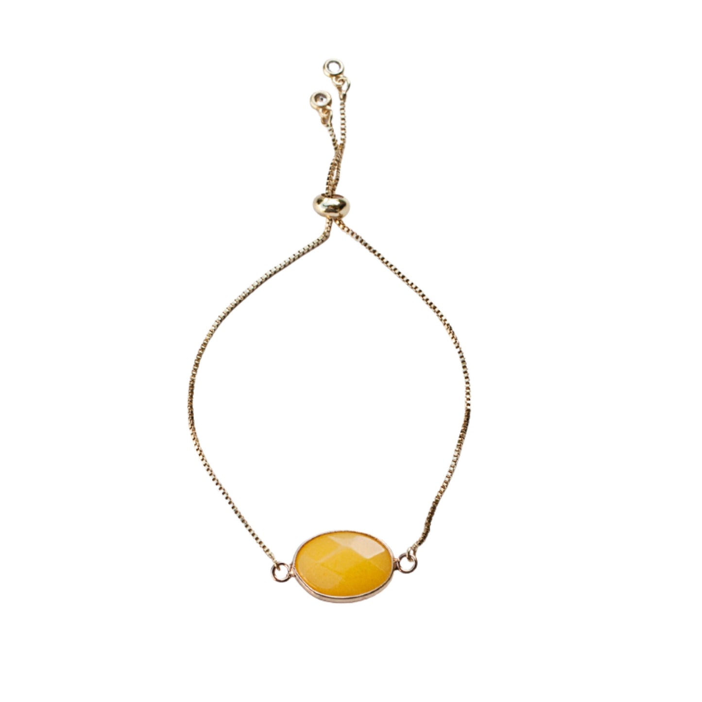 Yellow Jasper Stone Adjustable Length Bracelet