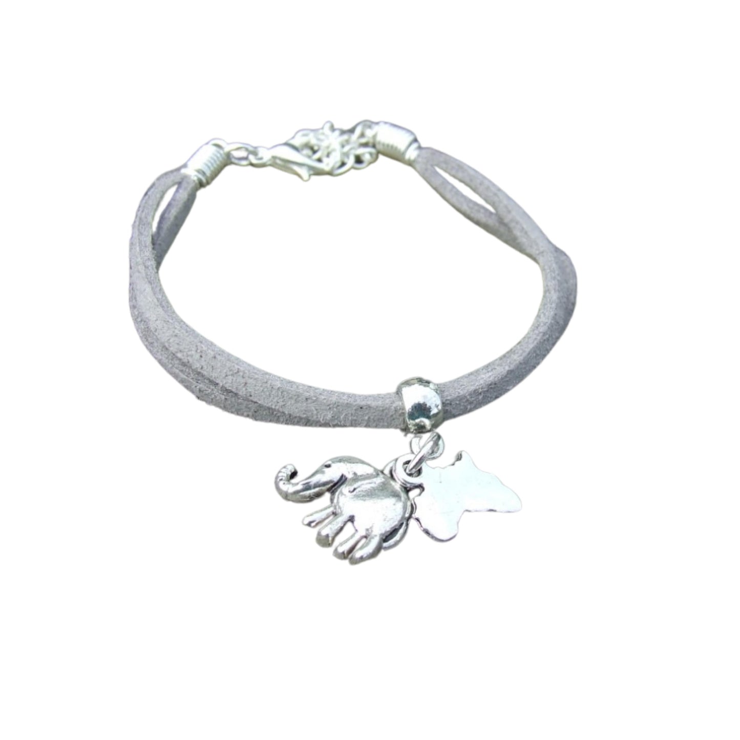 Elephant _ Africa Charm Suede Bracelet - Variety of Colours