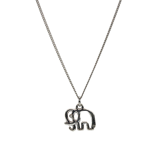 Silver Open Elephant Necklace - Adjustable Length
