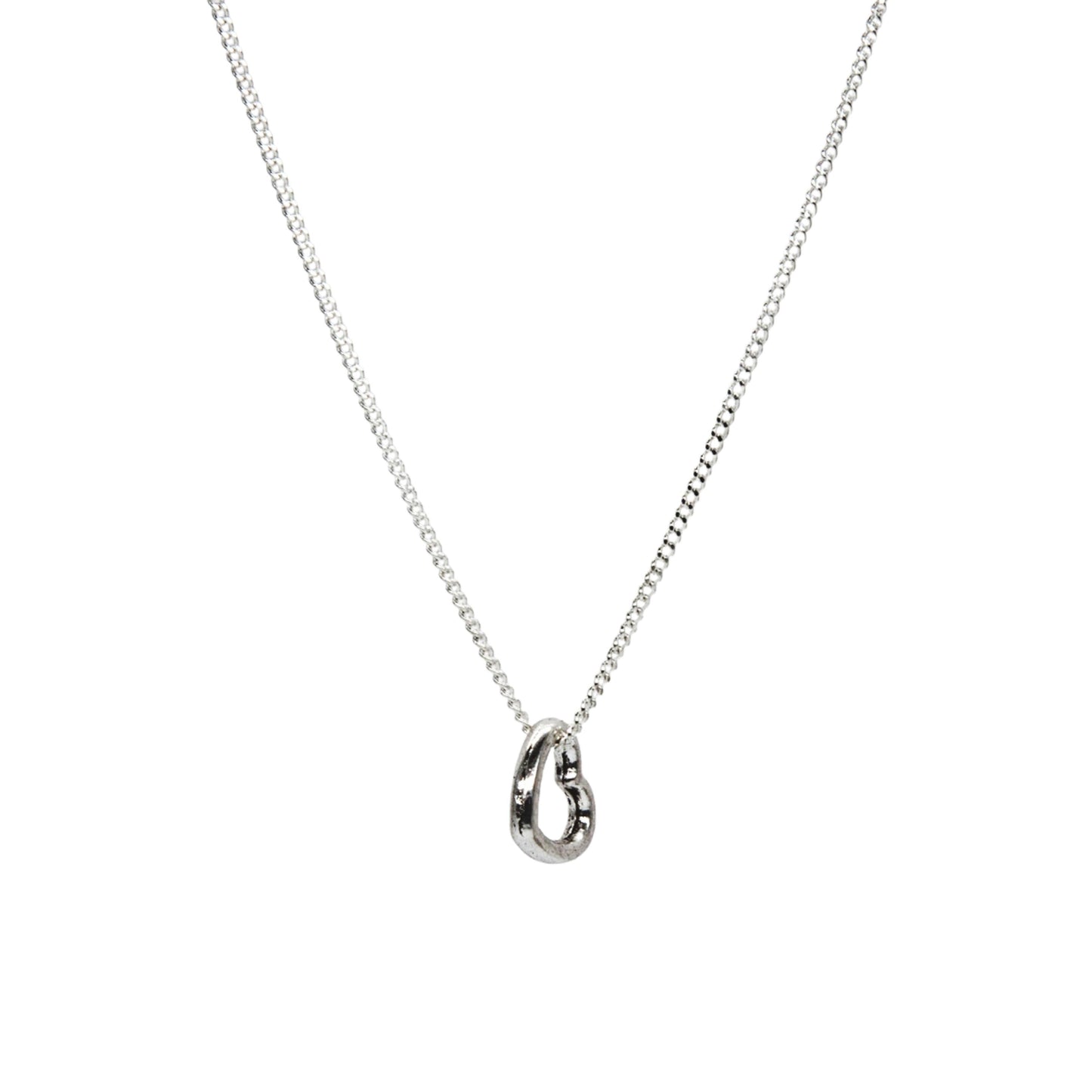 Silver Open heart Shape Necklace - Adjustable Length