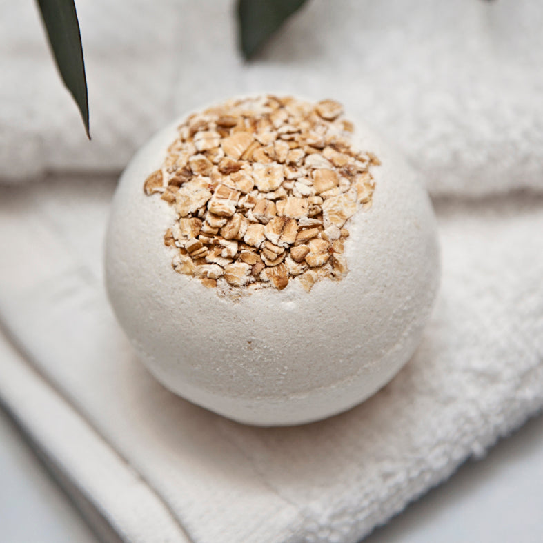 Lemongrass Bath Bomb Topped With Oats