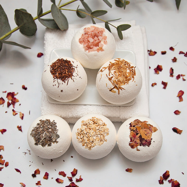 Lavender Bath Bomb Topped With Calendula