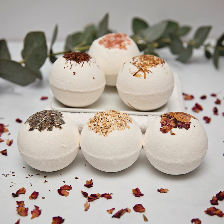 Lavender Bath Bomb Topped With Calendula