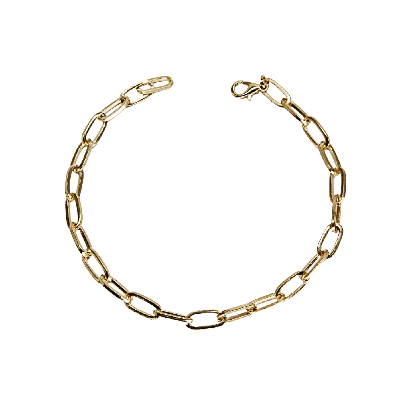 Paperclip Large Link Anklet - Gold