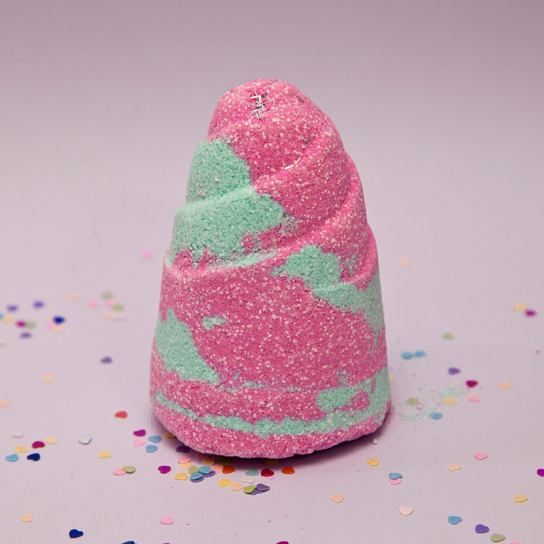 Pink and Aqua Unicorn Horn Bath Bomb - Lemongrass (Large)