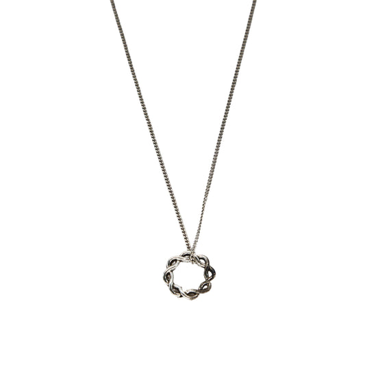 Plaited Ring Necklace - Silver