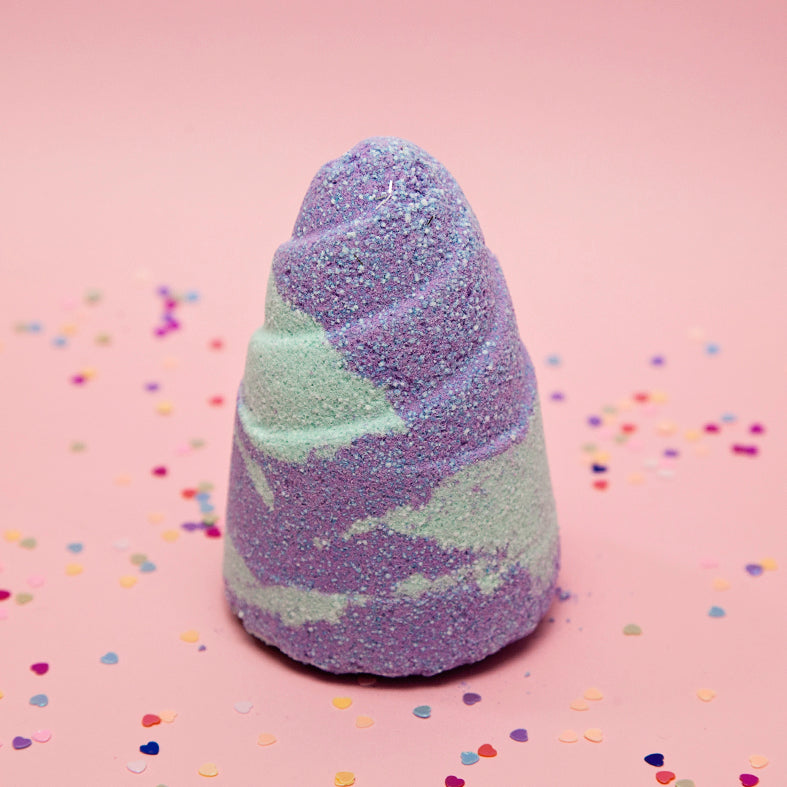 Purple and Aqua Unicorn Horn Bath Bomb - Lemongrass (Large)