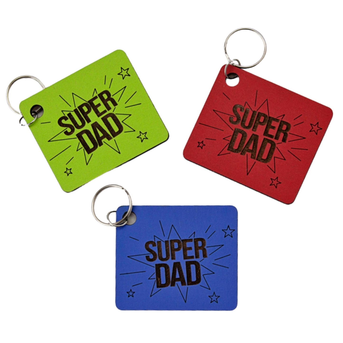 SUPER DAD Wooden Keyring