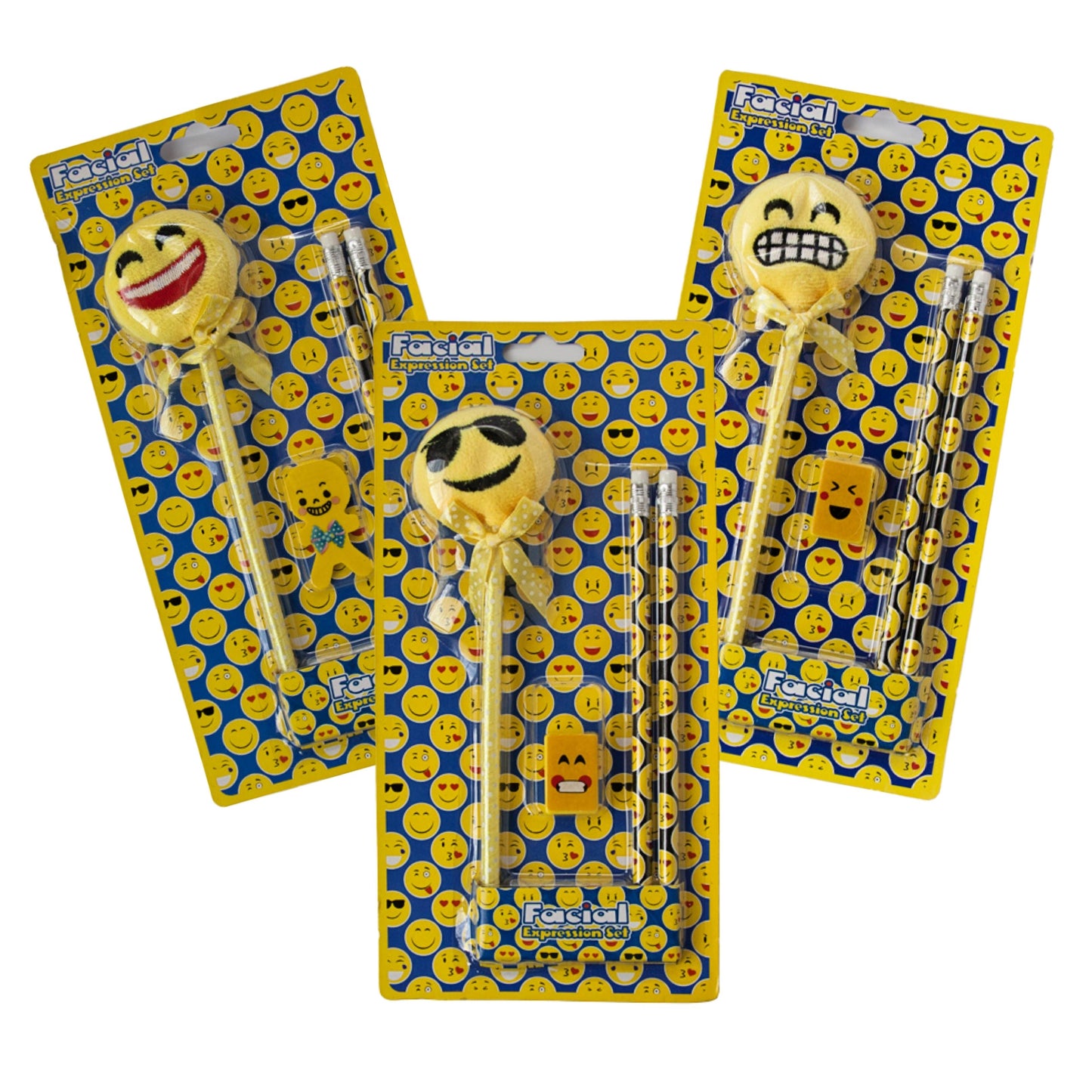 Set of Emoji Pen, Pencils and Eraser