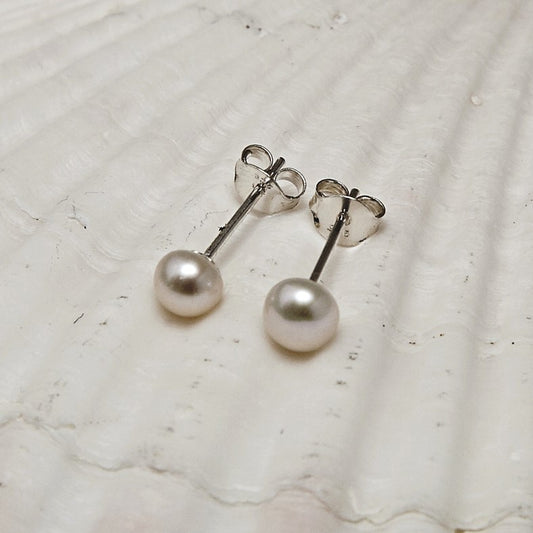 Freshwater Pearl Sterling Silver Stud Earrings