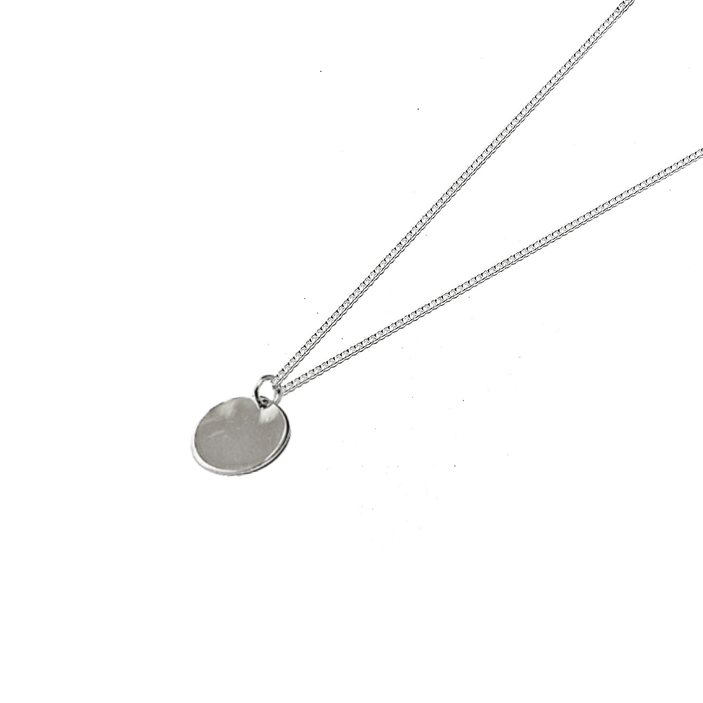 Solid Disc Sterling Silver Necklace