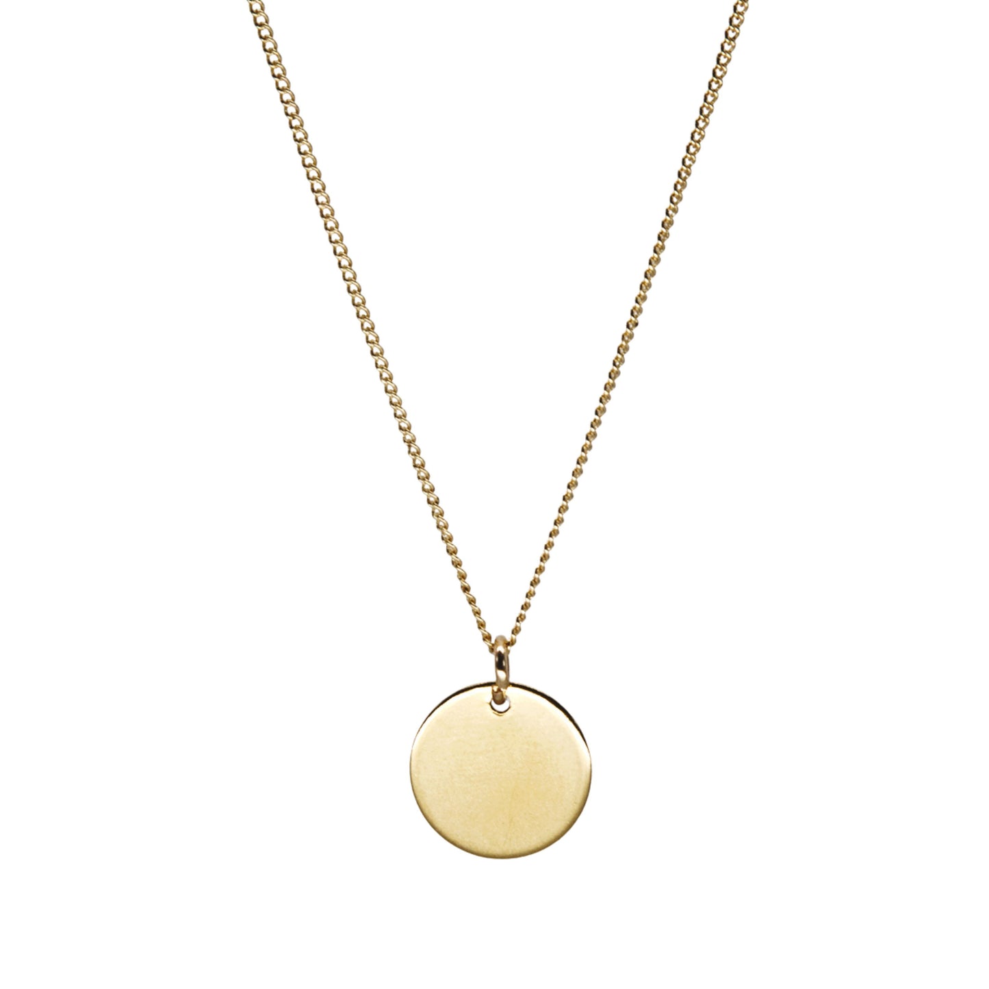Gold Solid Disc Necklace - Adjustable Length