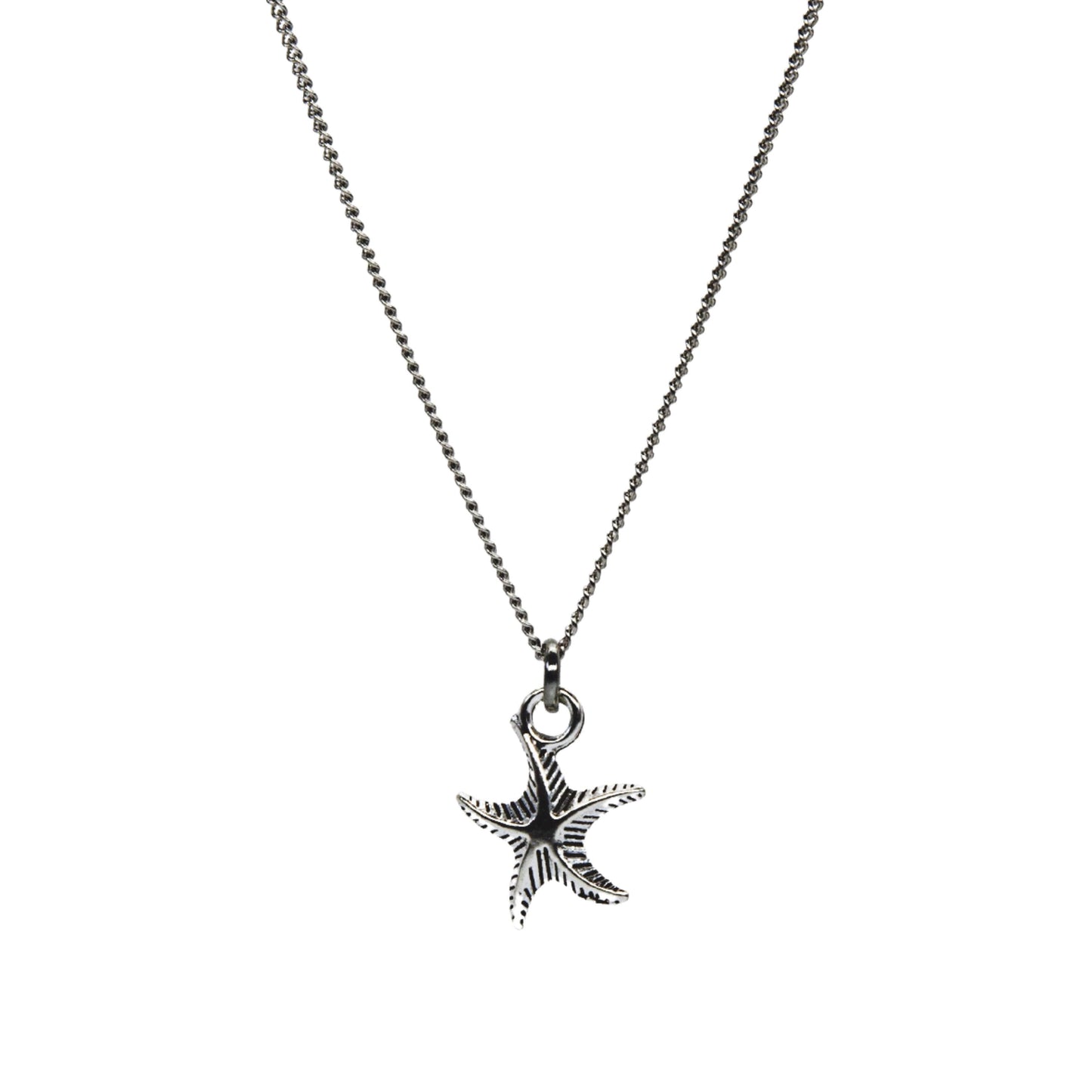 Silver Starfish Necklace - Adjustable Length