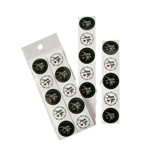 Thank You Wreath Stickers - 10 Pack