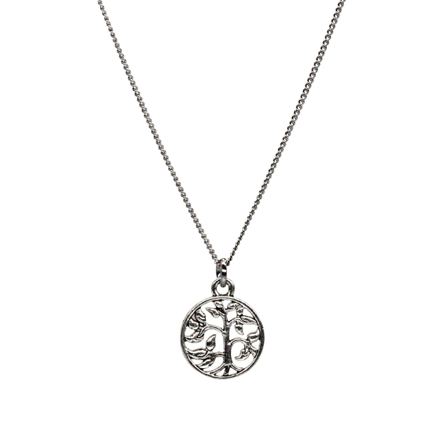 Silver Tree of life Leaves Necklace - Adjustable Length