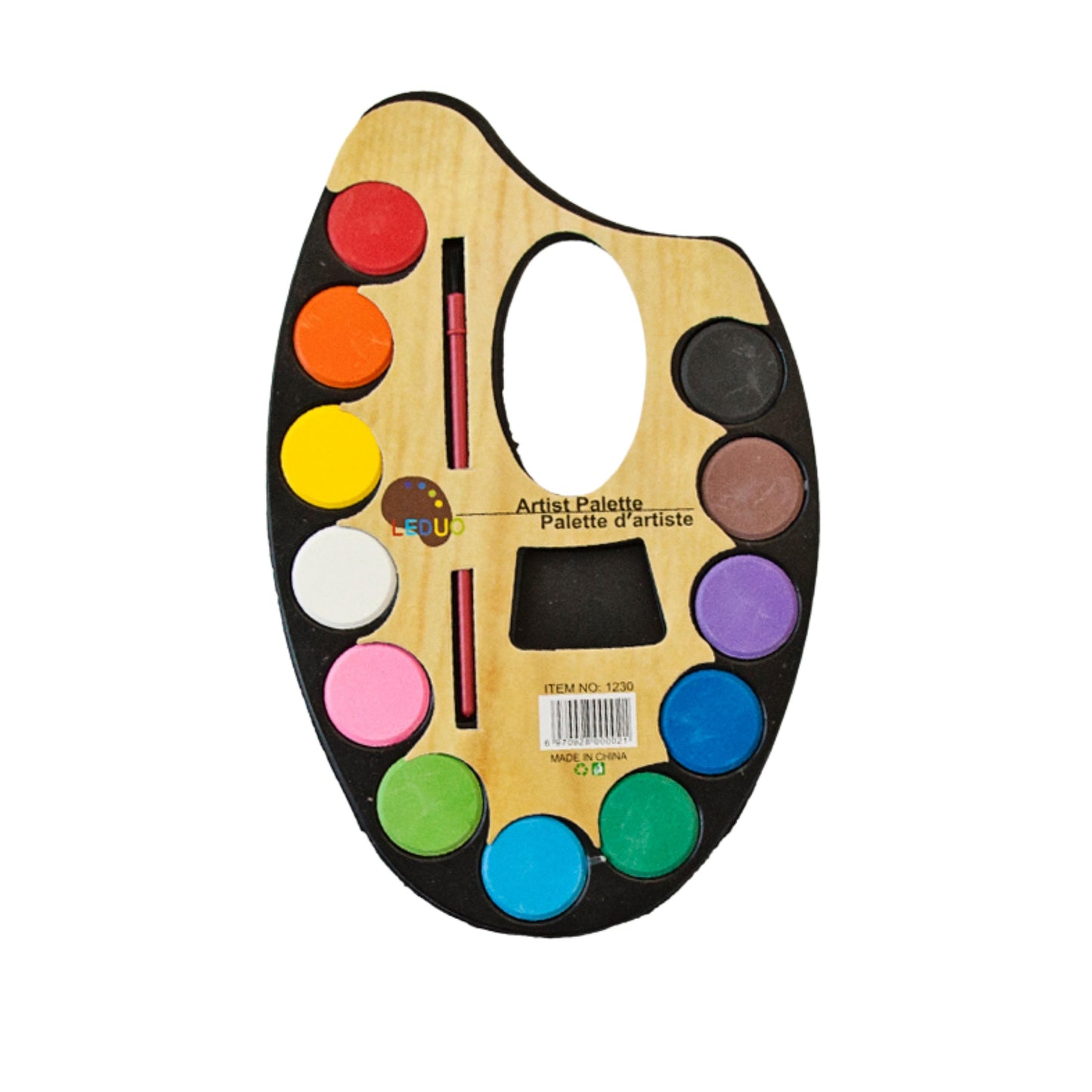 Water Paint Pallet and Paint Brush Set - 12 Colours