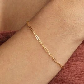 Gold-Plated Sterling Silver Paperclip Link Bracelet