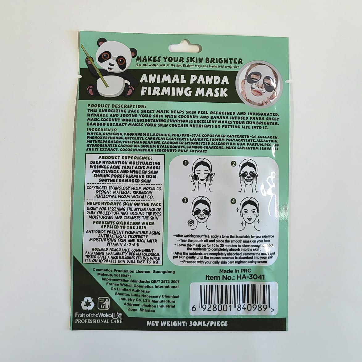 Panda Print Sheet Face Mask